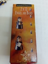 2 x 12 Engel am Band/ Porzellan/ Eduscho/ Höhe Engel ca. 6 cm/  OVP/ blau