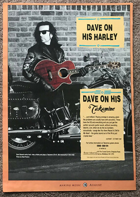 DAVE STEWART - TAKAMINE 1990s A4 UK magazine ad EURYTHMICS