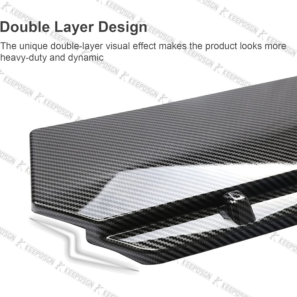 Carbon Fiber Style Front Lip Splitter & Side Skirts Kit For Audi A5/S5/A6/A7/A8 (4 Pc)