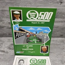 Quaker State 500 Program Guide Booklet August 1987 STP Indy Cart