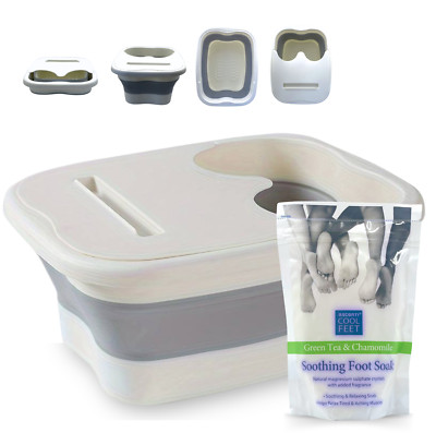 Faltbares Fuß Spa Set mit Grüntee & Kamille Fuß Einweichen & Massagegerät