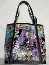 Disney Minnie Mickey Mouse Comic Handbag Tote Shoulder Purse  Vinyl Bag