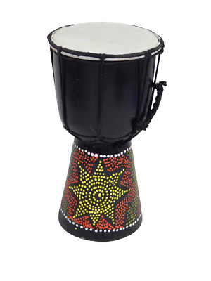 Djembe Trommel Bongo Afrika Holz 25 cm Musik Instrument Rhythmus Percussion 25cm