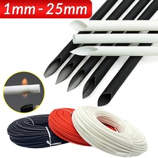  1/2/3mm 25mm Silicone Fiberglass Sleeving Wire Cable Insulating Tube High Temp