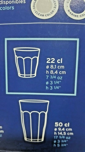 Duralex 1026A B06 Picardie Gobelet Tumbler 22 CL 7 3/4 OZ Set of 6 France New - Picture 6 of 6