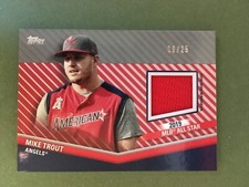 2020 Topps Update Mike Trout All-Star Jumbo Patch Card 9/25 LA Angels
