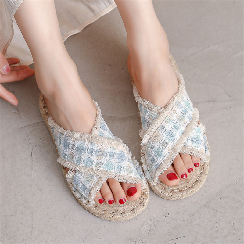 SAOLA Scarpe Pantofole Donna Sandalo Tessuto Slip on Pescatore Etnico Retro Estate