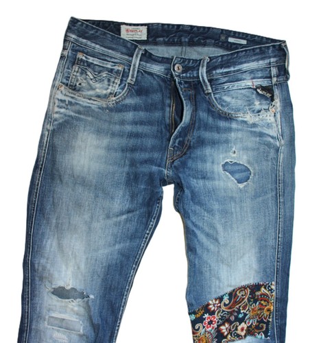 REPLAY BLUE HERREN ANBASS M914 JEANS EHER 32/32 SLIM SKINNY ca W32 L32 - Bild 3 von 8