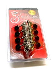 Grover Nickel/Black Button "A" Style Mandolin Tuners/Machines/Tuning Pegs 409NB