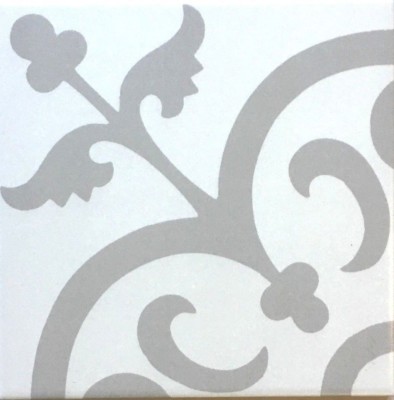 Flora Encaustic Beige 8'' x 8'' Satin Glaze Ceramic Floor Wall Tile (BOX OF 8)