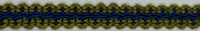 1/2'' Avocado Green Royal Blue French Chinese Gimp Braid Fabric Trim 17 Yards