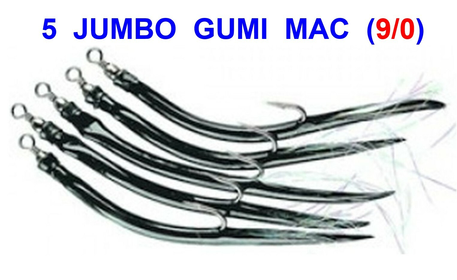 5 BLACK GUMI MAC SAND EELS 9/0 SEA FISHING NORWAY BOAT ROD COD LURES RIGS PIRKS