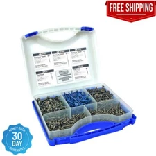 675 PACK 5 Sizes Pocket Hole Screw Kit Assortment W/ Portable Storage Case New