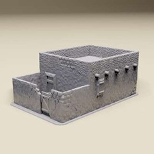 Middle East House 1 - WWII tabletop wargaming terrain 28mm, 20mm, 15mm Scale
