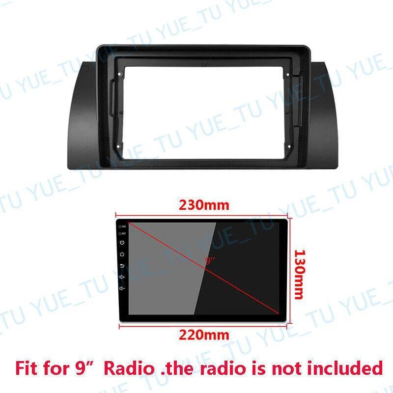 9'' Car Radio Stereo Frame Fascia Panel Bezel Trim for BMW 5-Series(E39)X5(E53) - Image 2 of 4