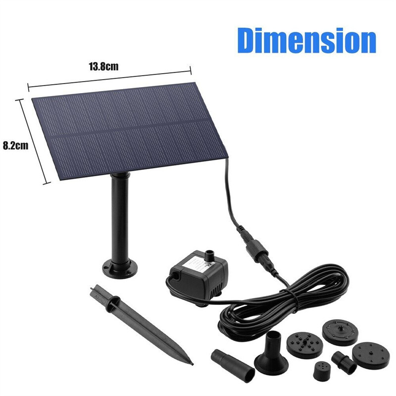 Solar Power Fountain Submersible Floating Water Pump Bird Bath Pond Garden Pool