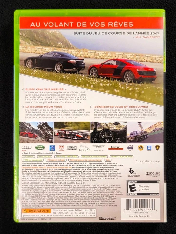 Forza Motorsport 3 (Microsoft Xbox 360, 2009) Sealed French NTSC Version - Image 2 of 4