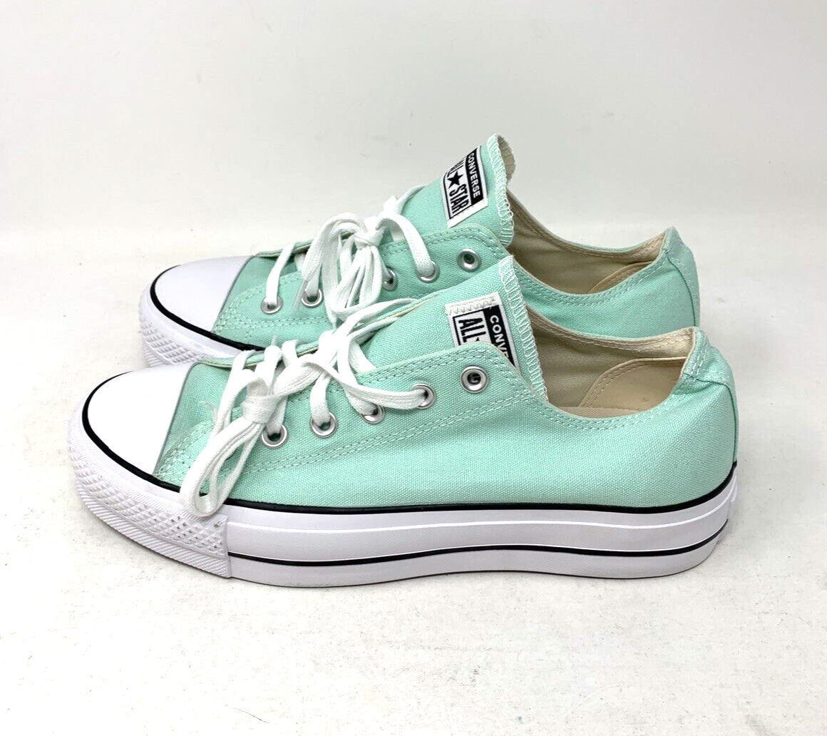 Converse Womens All Star Chuck Taylor Low Top Ox Light Aqua Blue Mint  Shoes - Main Image