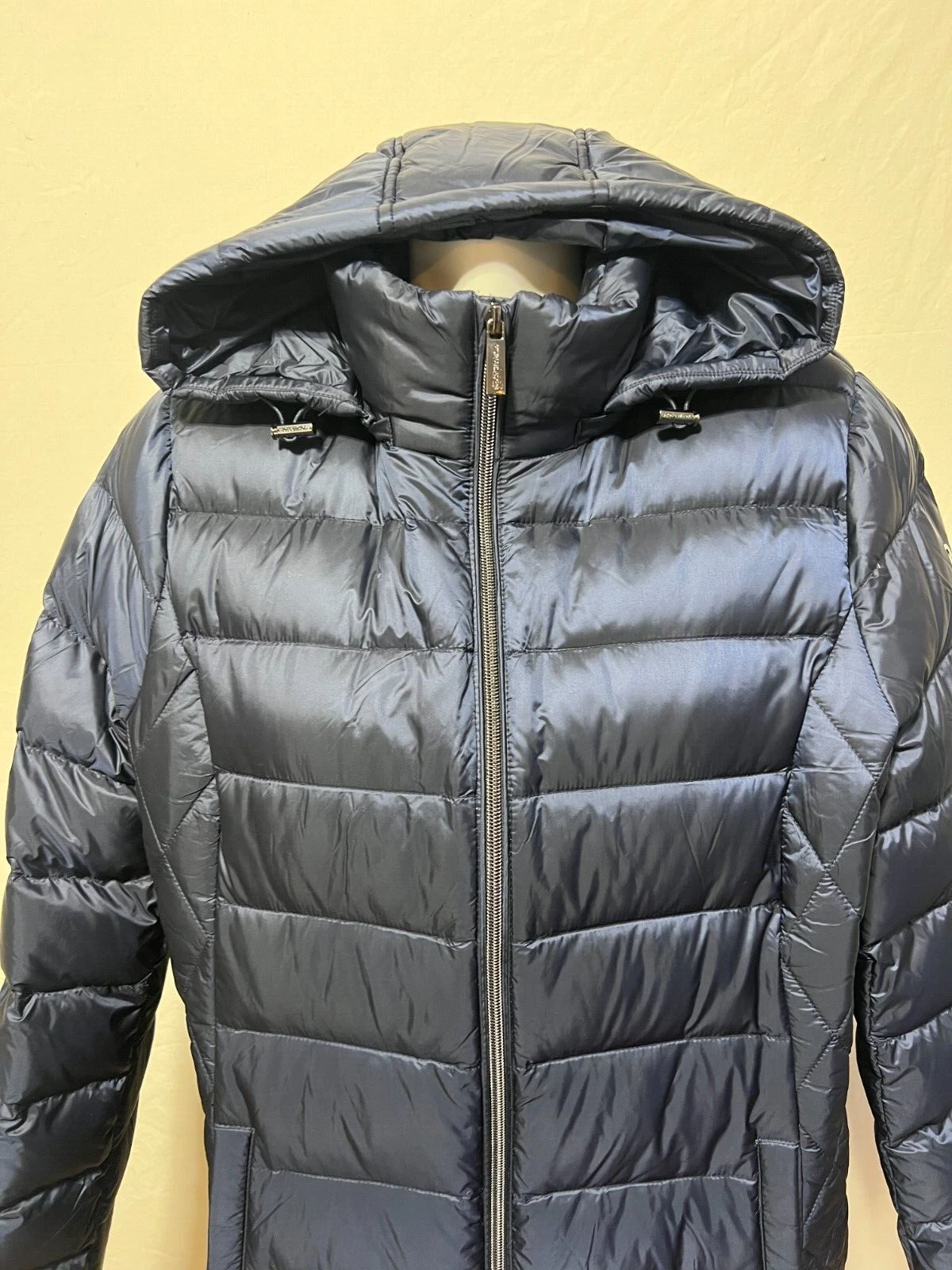 Cappotto giacca Michael Kors donna blu puffer XL piumino cappuccio confezionabile nuovo con etichetta