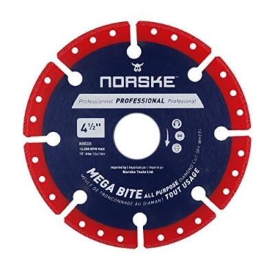 Norske Tools NDBS335 4.5 inch Mega Bite Diamond Vacuum Brazed Cutoff Wheel