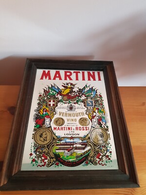 Martini & Rossi LTD London Vintage Werbespiegel, italienisches Schnapsschild