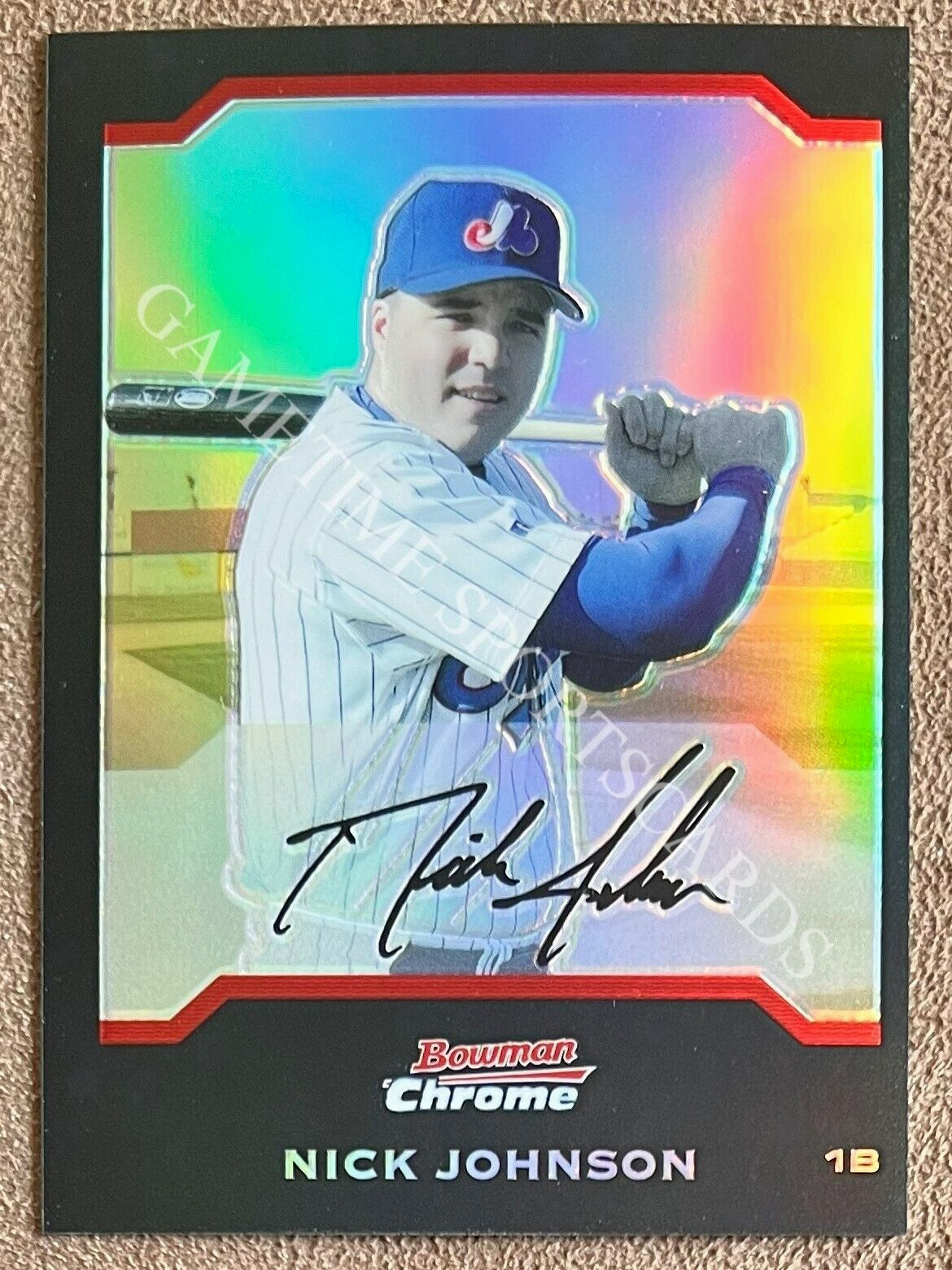 Nick Johnson 2004 Bowman Chrome Refractor #49 Montreal Expos Baseball Parallel