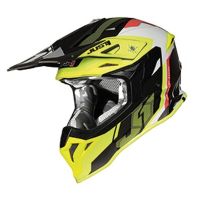 JUST1 J39 Reactor Motocross Helm gelb rot Titanium Enduro MX Motocross ATV Quad