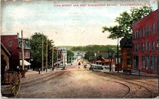 Sherbrooke Quebec King Street & East Sherbrooke Bridge Streetcar Postcard 1907