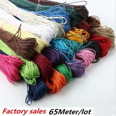 Waxed Cotton Cord Beading Thread Rope DIY Bracelet Necklace Jewelry 1mm 65 Meter
