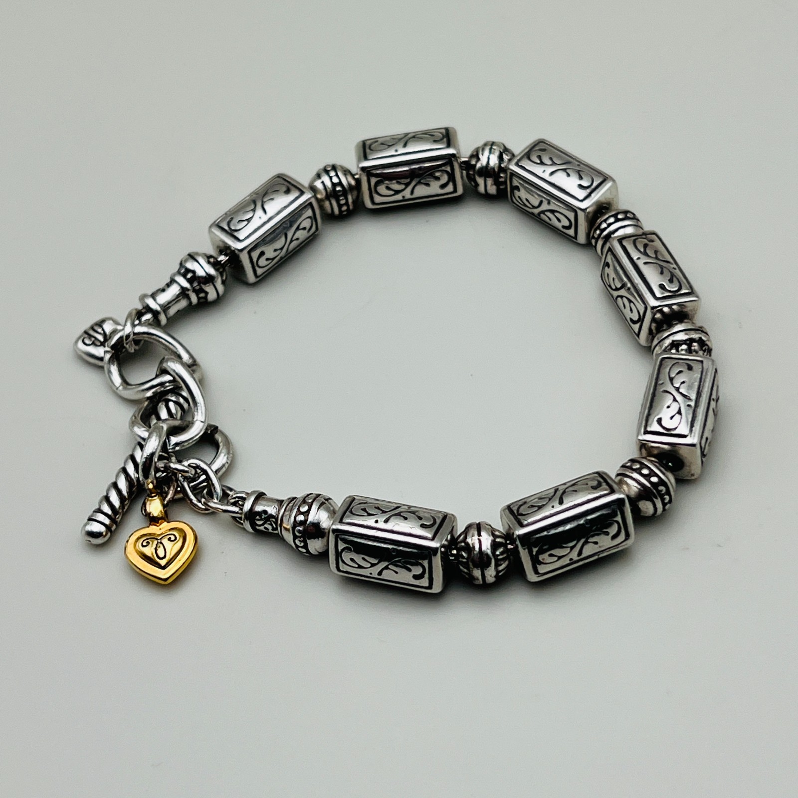 Brighton Link Bracelet Rectangular Round Engraved… - image 2