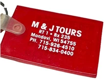 Vintage Mondovi Wisconsin M&J Tours Operator Bingo Card Keychain Key Ring Chain