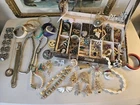 Vintage  Costume Jewelry Lot  with box with over 80 pieces! signed and unsigned