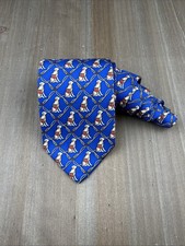 BROOKS BROTHERS Makers Silk Tie Geometric Lab Dog Pattern W3.5xL55 Made in USA