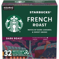 Starbucks K-Cup Coffee Pods, Dark Roast French Roast, 100 Arabica 1 box 32 pods