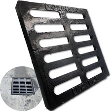 Cast Iron Drain Grate for NDS 12X12 Catch Basin, Outdoor Drain Cover for Polylok