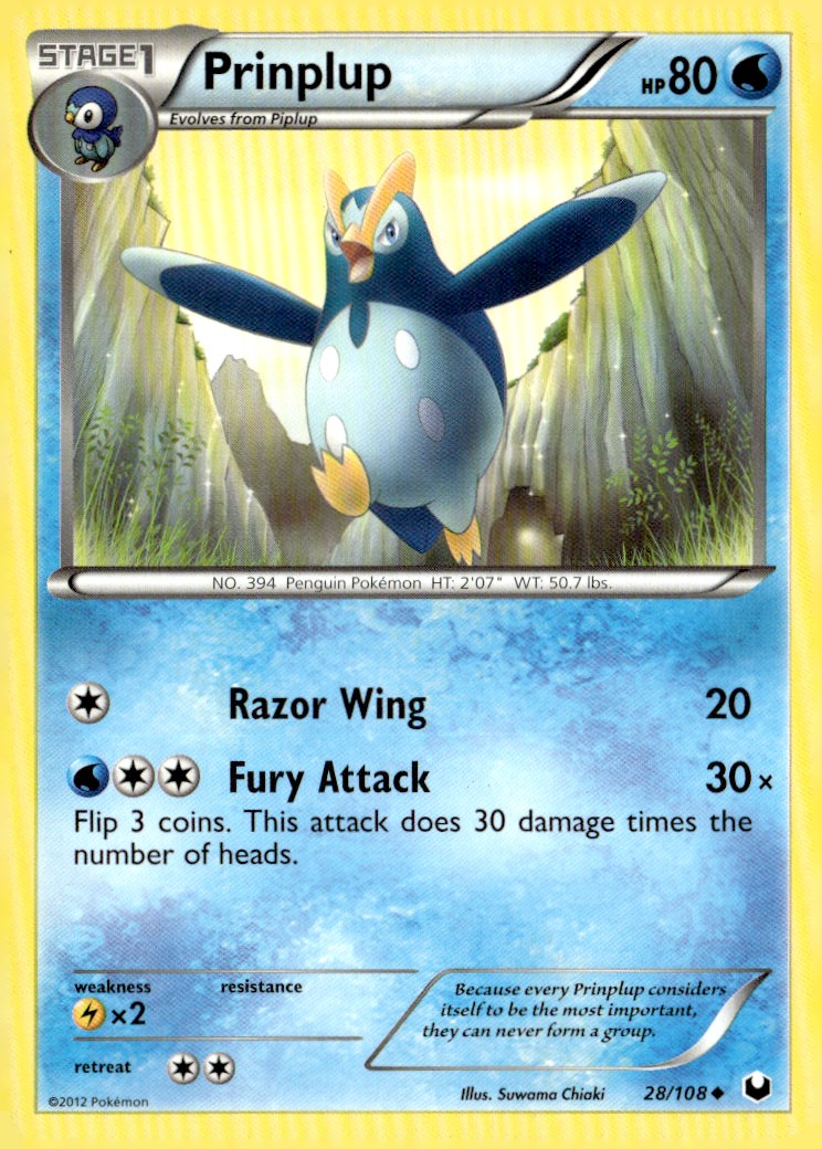 Prinplup Uncommon Dark Explorers 28/108 Pokémon TCG
