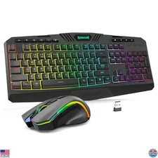 Redragon S101M-KS Wireless Gaming Keyboard & Mouse Combo - RGB, 4800 DPI, 10