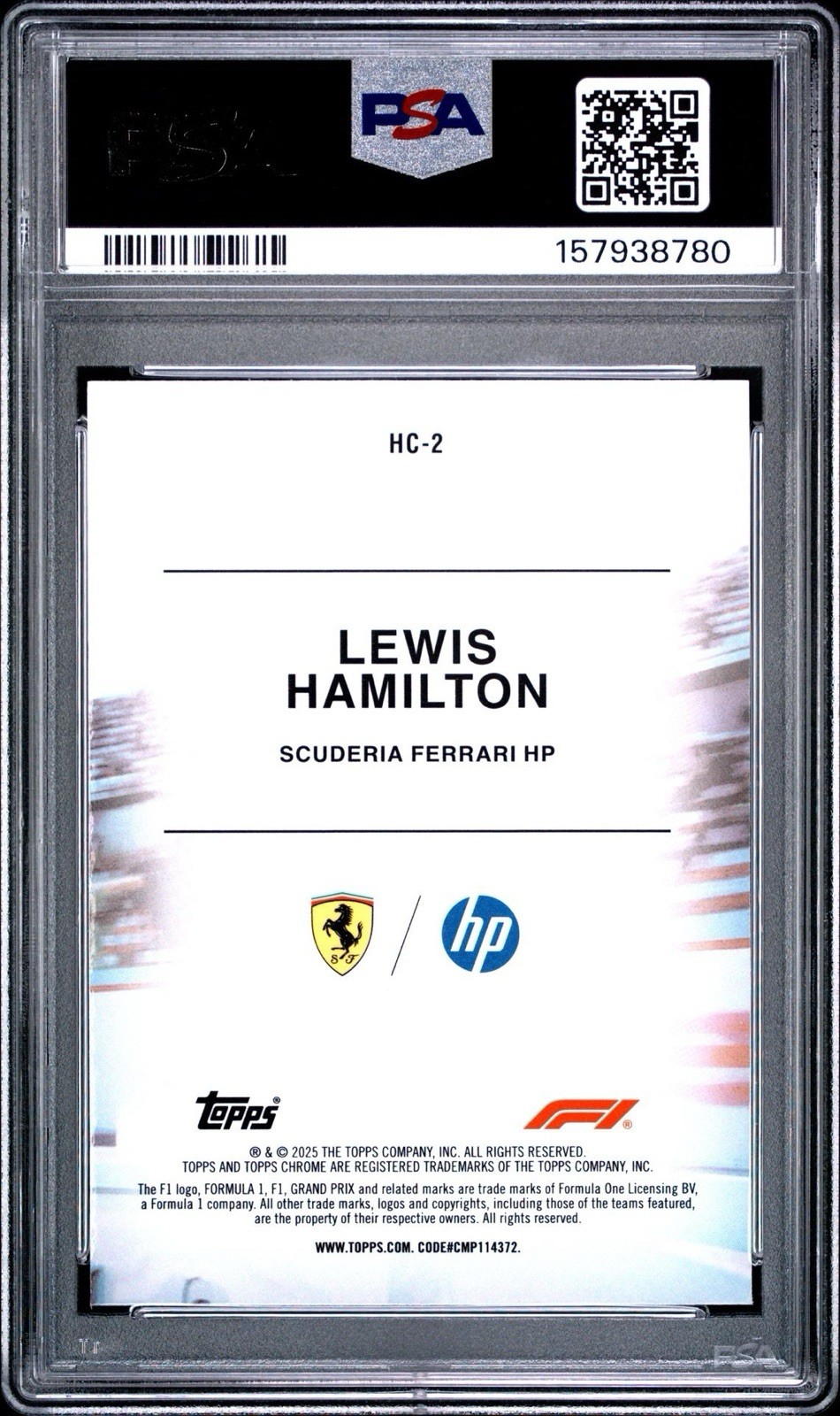 2025 Topps Chrome Formula 1 Lewis Hamilton Helmet Collection #HC-2 PSA 9!!! view 2
