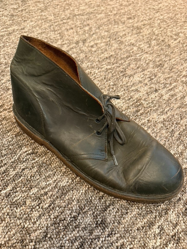 Men’s Clark’s Originals Desert Boots Green Leather UK 11 EU 46 image 3