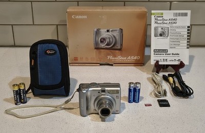 Canon PowerShot A540 6MP 4x Zm Digital  Camera w/ NEW Batteries, Memory |TESTED 