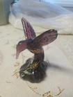 Fenton Purple Glass 100 Year Anniversary Hand Painted Hummingbird Signed