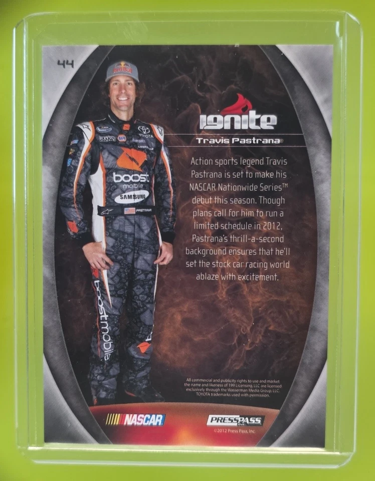 2012 Press Pass Racing Ignite Travis Pastrana Color Proof Yellow /10 #44 - Image 2 of 4