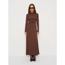 REFORMATION Nemy Knit Maxi Dress Cafe Brown Sz XL NWT $198 {RR43}
