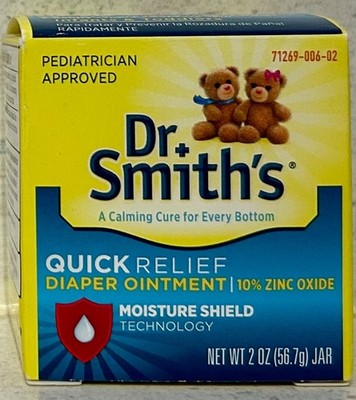 Dr. Smith s Diaper Ointment For Quick Relief 2 Oz Diaper Rash 10% Zinc Oxide