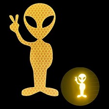 Highly Reflective Stickers Decals Vinyl for Cars High Alien Peace Yellow1