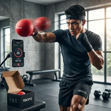 Reflex Boxing Ball Headband Trainer with Counter App Hand Eye Training