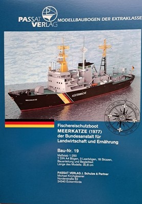 Meerkatze Küstenwache Schutzboot Schiff Kartonbausatz Bastelbogen Passat-Verlag