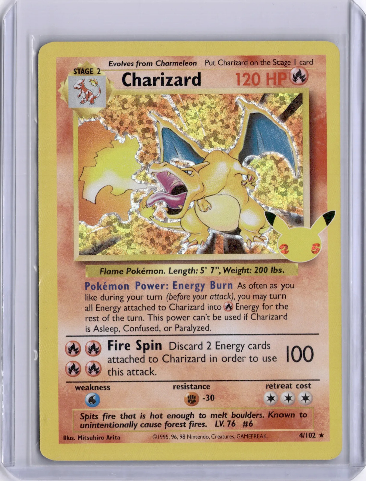 Charizard Holo 4/102 Celebrations Classic Collection NM Pokémon Card TCG
