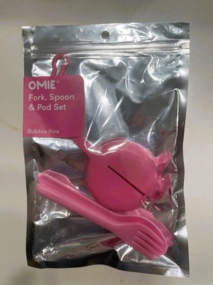 Omie OmieBox Kids Utensils Set with Case - 2 Piece Plastic, Reusable Fork and...