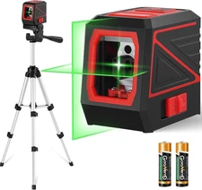Laser Level, 100 Feet 360 Self Leveling Green Cross Line Lazer Leveler Tool with
